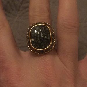 Brighton crystal rocks oval Ring sz 7